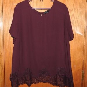 NEW W/O TAG NEW LOOK INSPIRE BLOUSE W/ LACE DETAIL